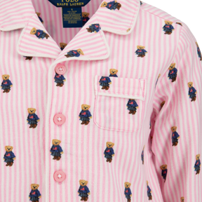 Pysj Skjorte & Bukse bear White/Carmel pink