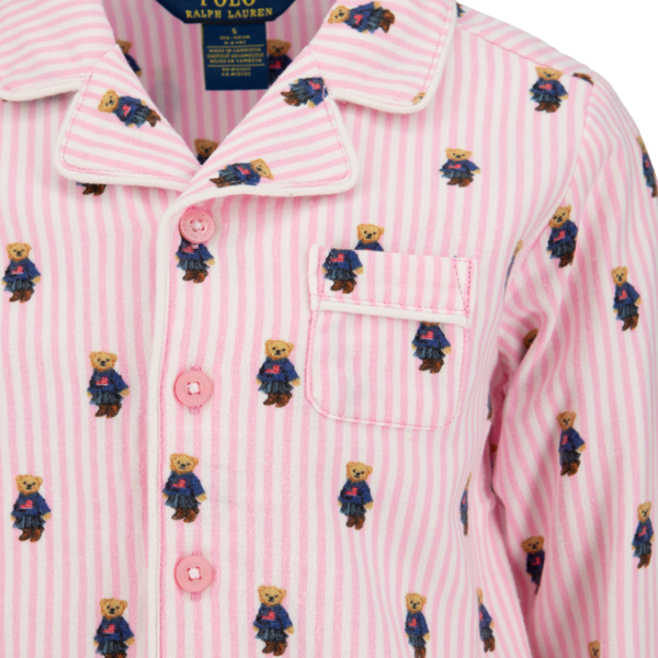 Pysj Skjorte & Bukse bear White/Carmel pink