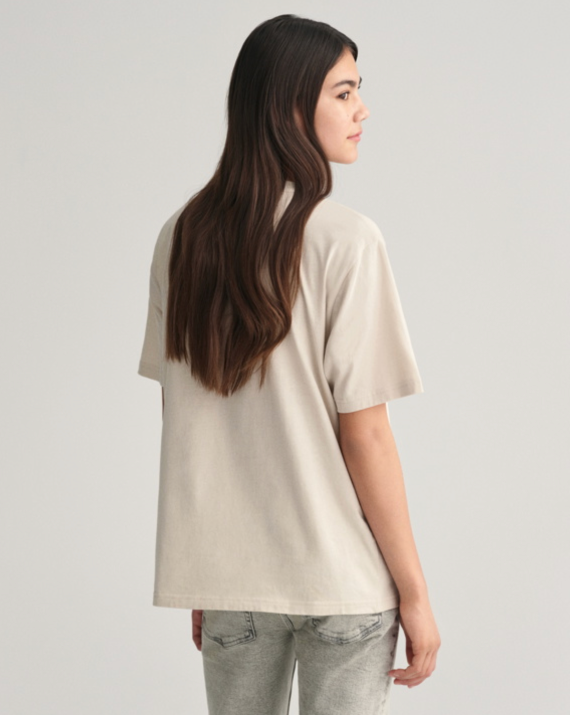 T-Skjorte Graphic Script Relaxed Soft Oat