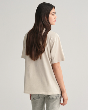 T-Skjorte Graphic Script Relaxed Soft Oat