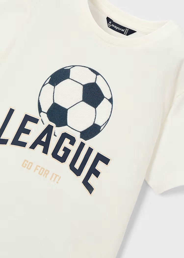 T-skjorte Football League Cream