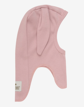 Balaclava Ears Cotton Rib Ash Rose