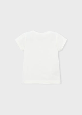 T-skjorte Basic Flower Offwhite