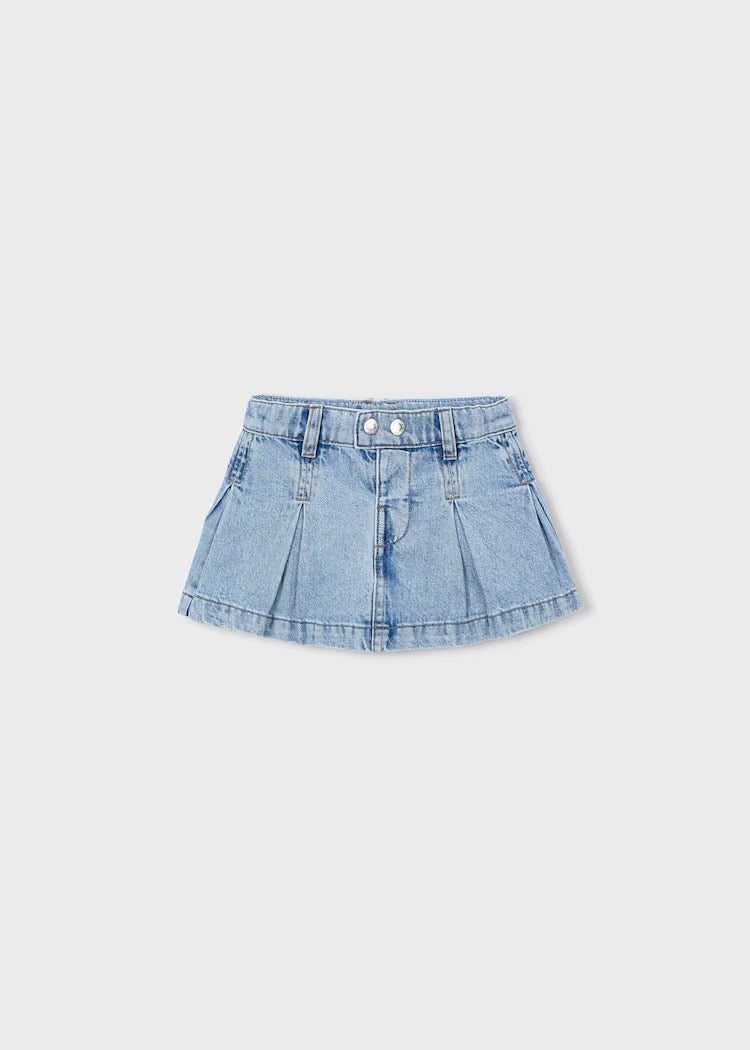 Skjørt Denim Pleated Light Denim