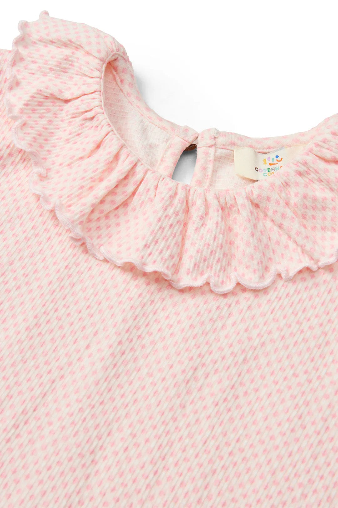 T-skjorte Crepe Frill Collar Pink Comb.