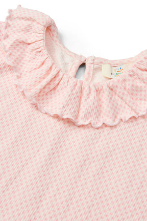 T-skjorte Crepe Frill Collar Pink Comb.