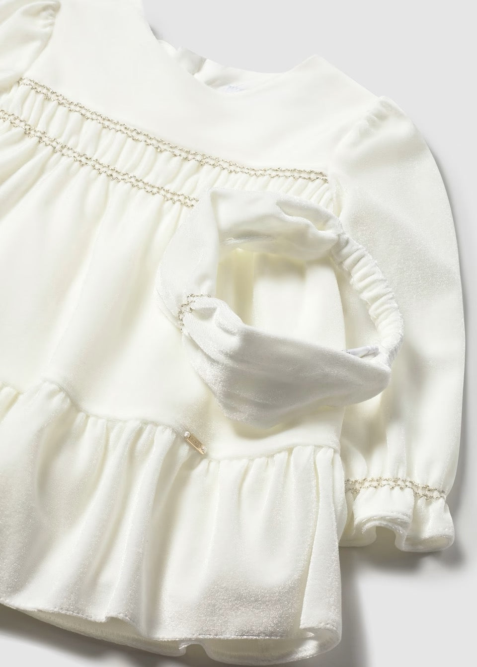 Kjole m/Hårbånd Velvet Ecru