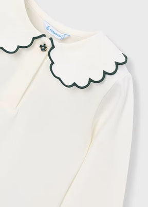 Genser Scalloped Collar Offwhite