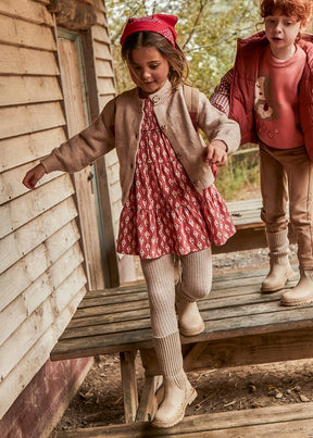 Leggings Knitted Bow Toffee