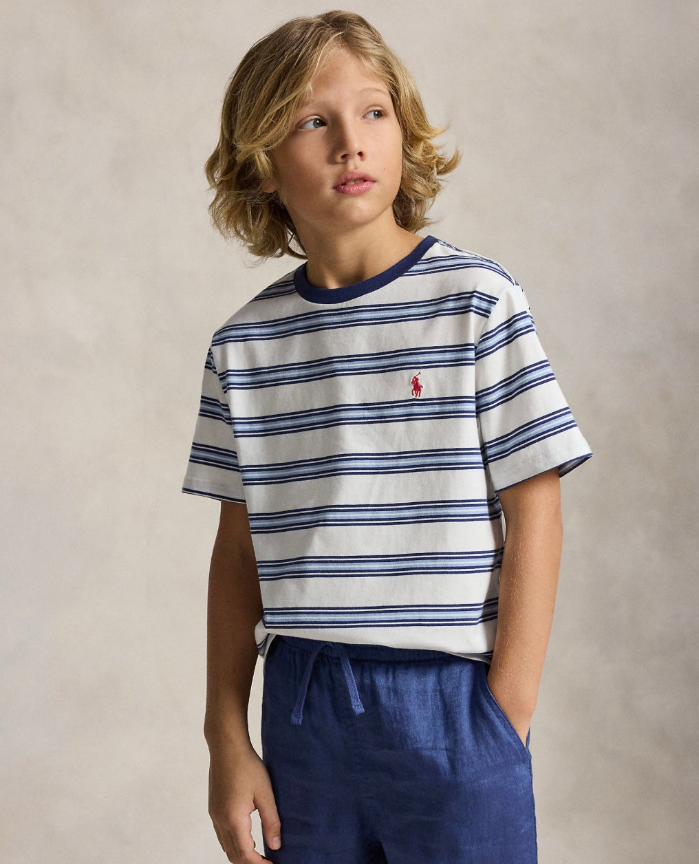 T-skjorte Striped Deckwash White Multi