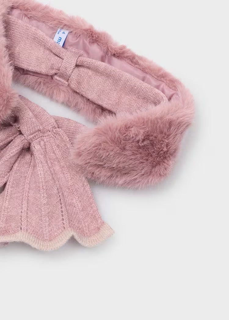 Skjerf Knit Faux Fur Crystal