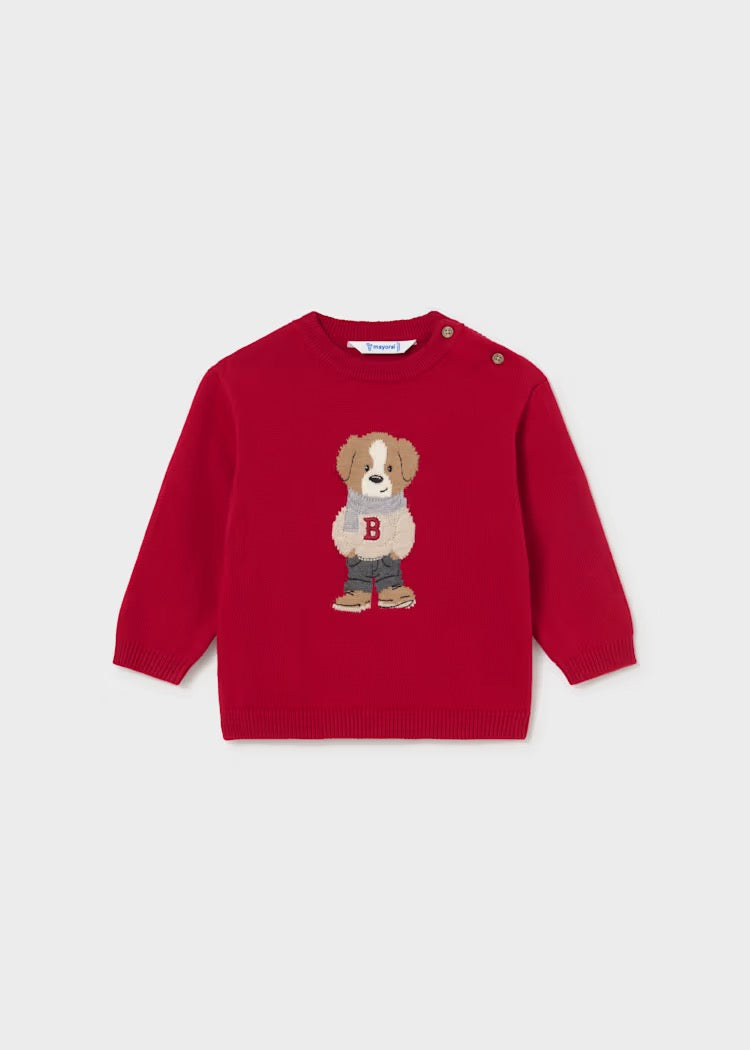 Genser Knit Dog Red