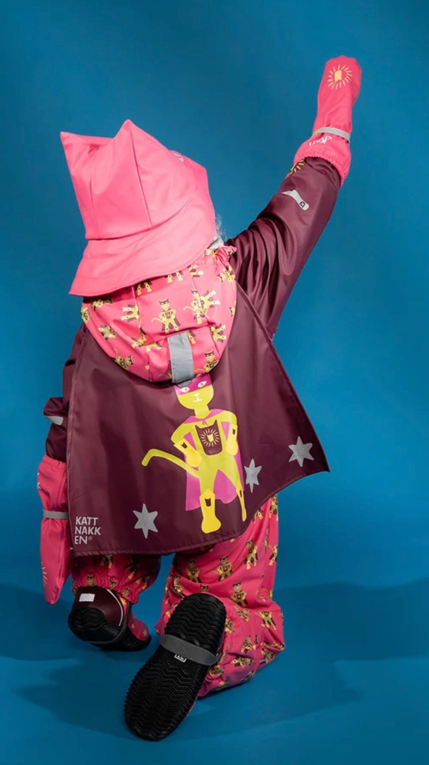 Vinterregndress Slaps Superhelt Superrosa