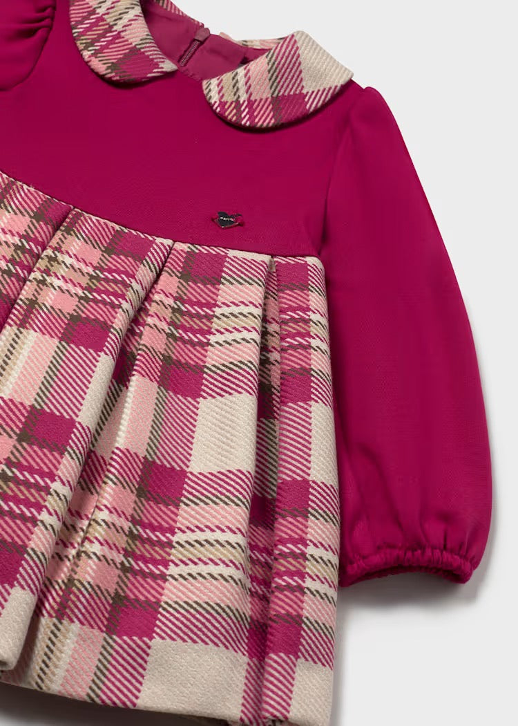 Kjole Plaid Combination Raspberry
