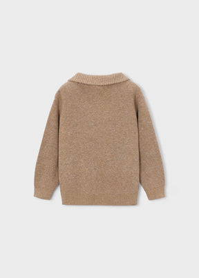 Genser Knit Half Zip Brown