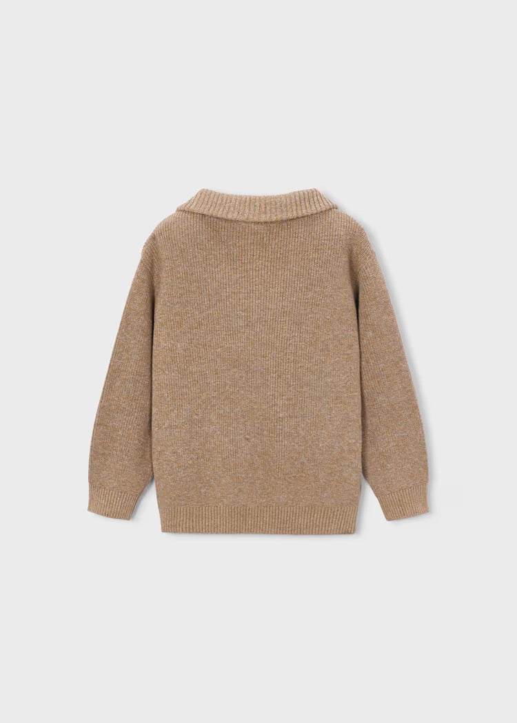 Genser Knit Half Zip Brown