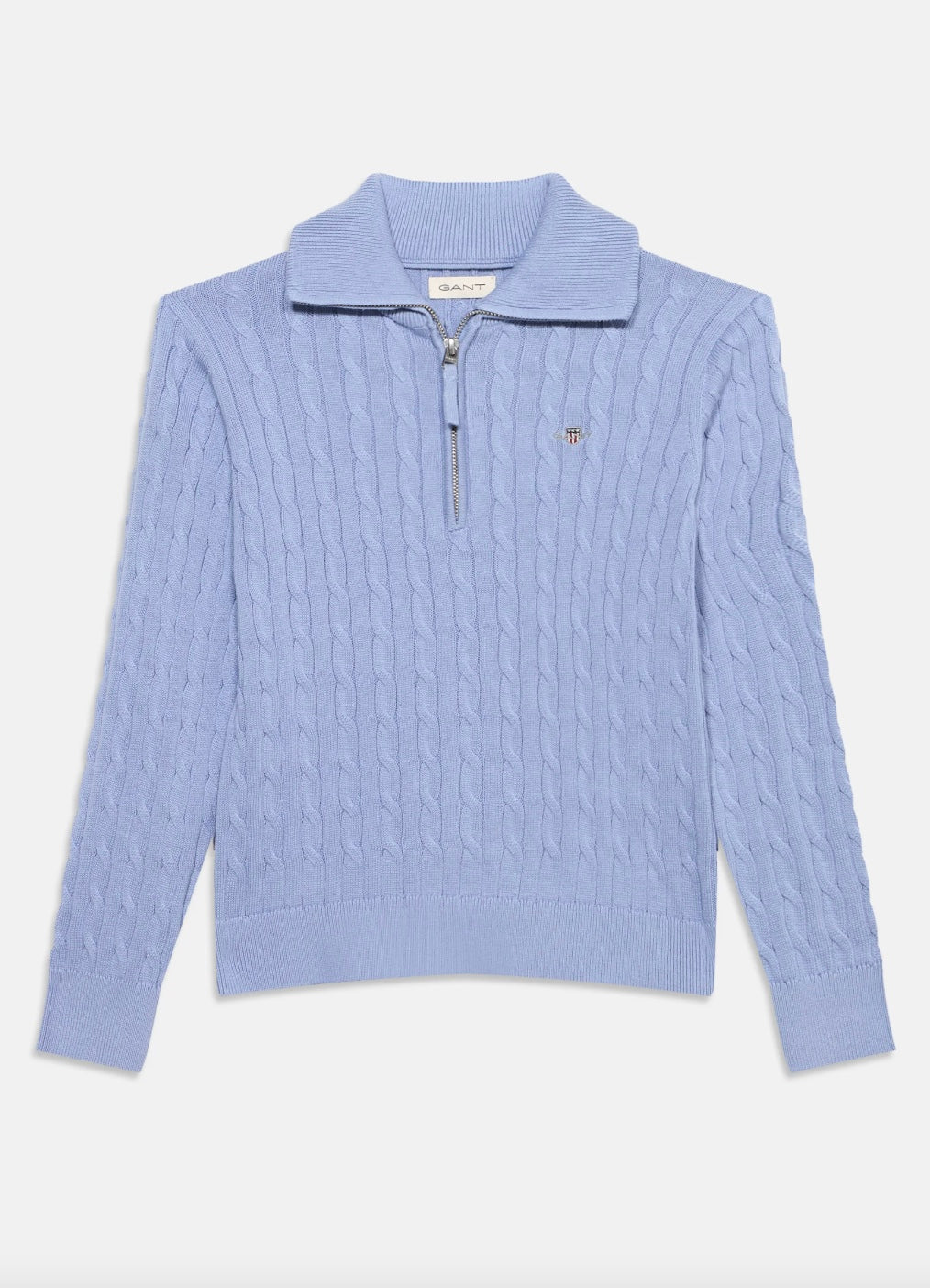 Genser Cable Half Zip Misty Lavender