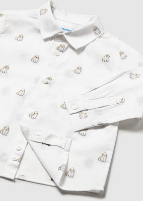 Skjorte Dog Print White