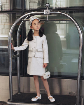 Kjole Adelaide Plaid Sequin White