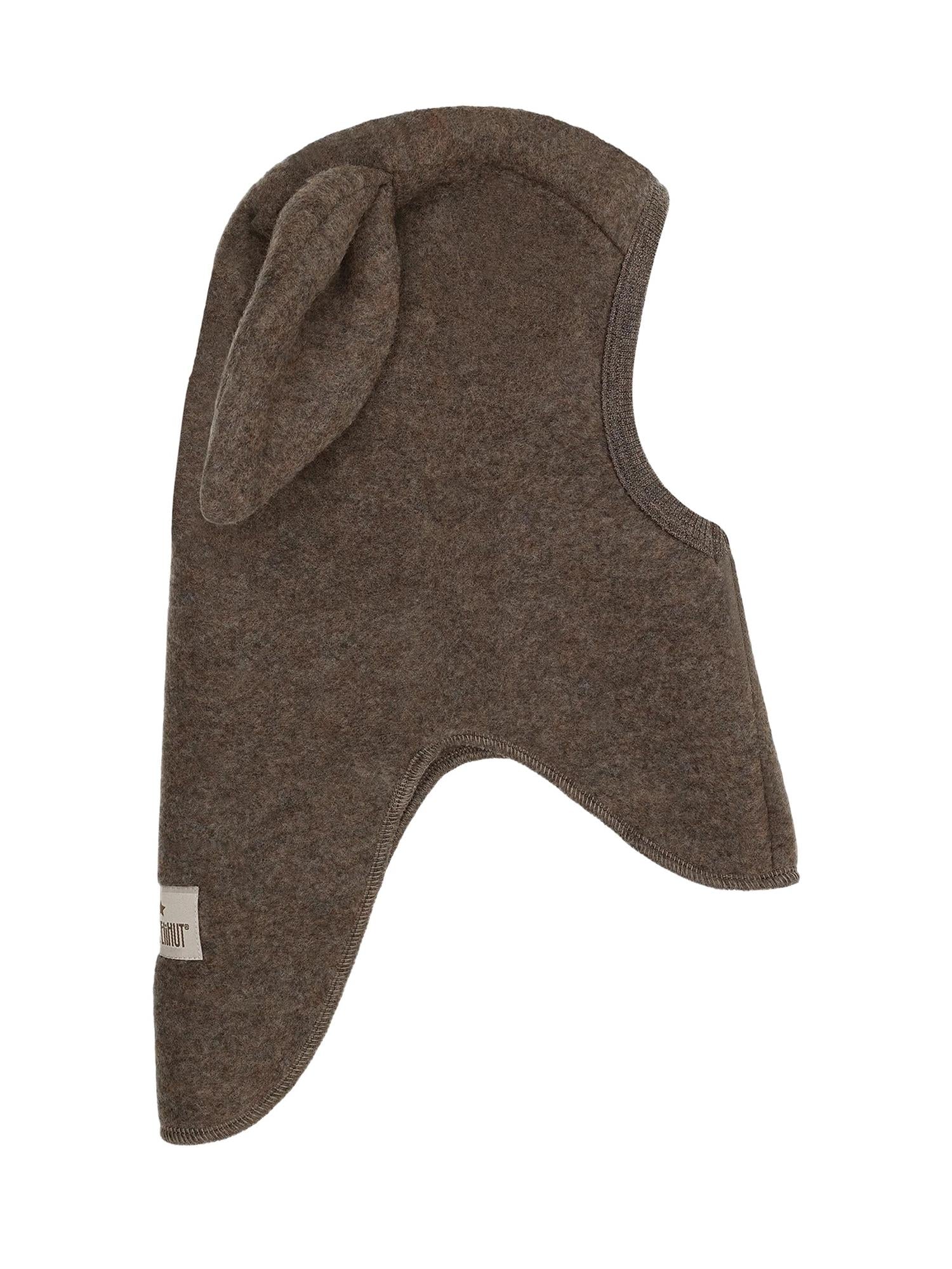 Balaclava Ears Wool Fleece Brown Melange