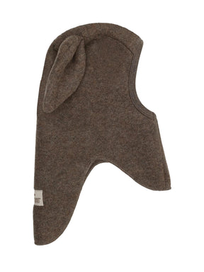 Balaclava Ears Wool Fleece Brown Melange