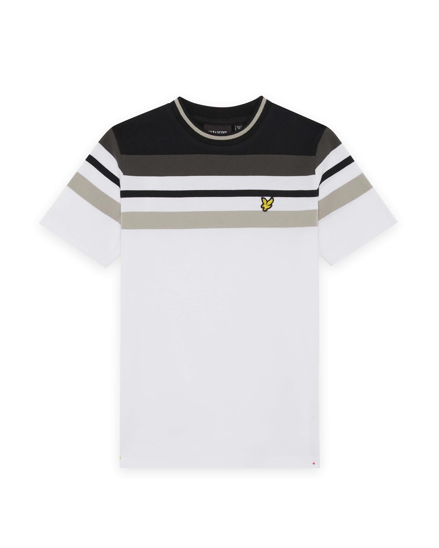 Pique Polo Engineered Stripe White
