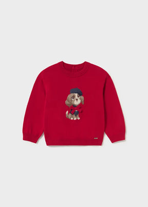 Genser Jacquard Dog Red