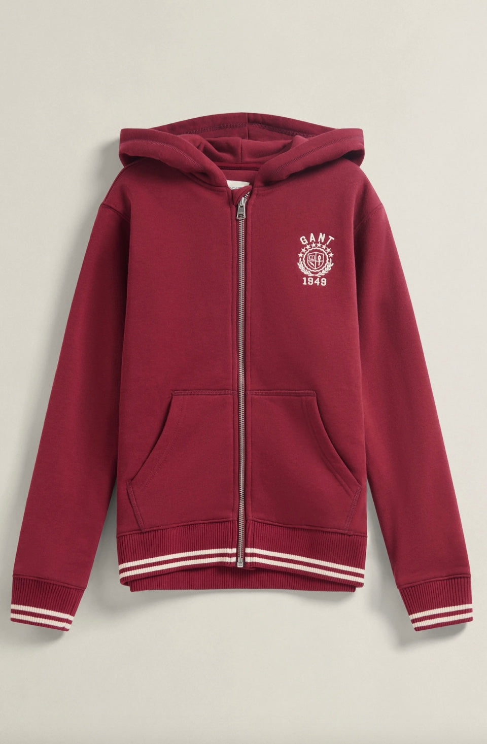 Hettegenser Collegiate Graphic Zip Plumped Red