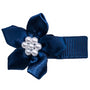 Spenne Blomst Sateng Navy