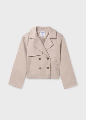 Jakke Trenchcoat Cropped Sepia