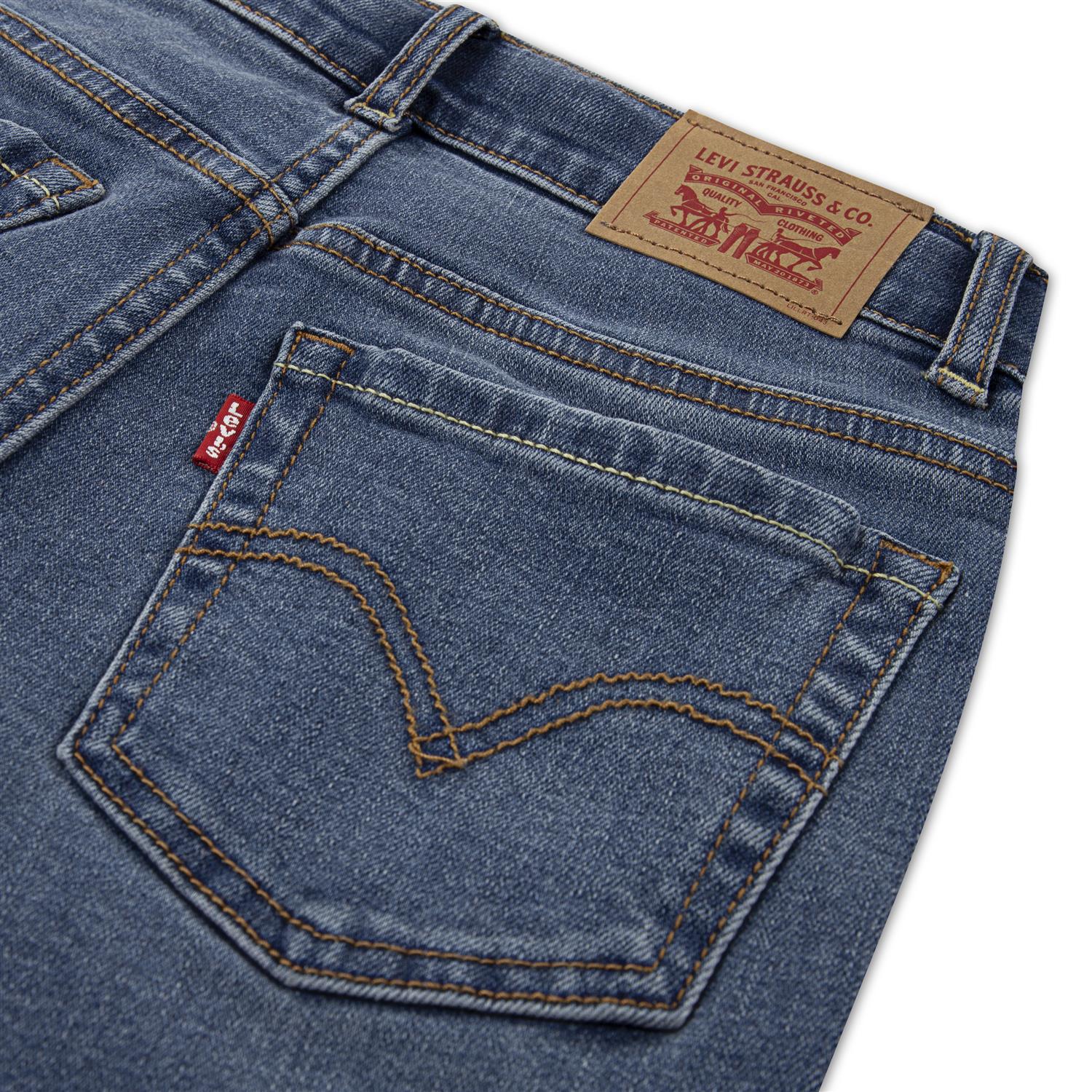 Jeans 726 Flare w/Side Slit Blue Wave