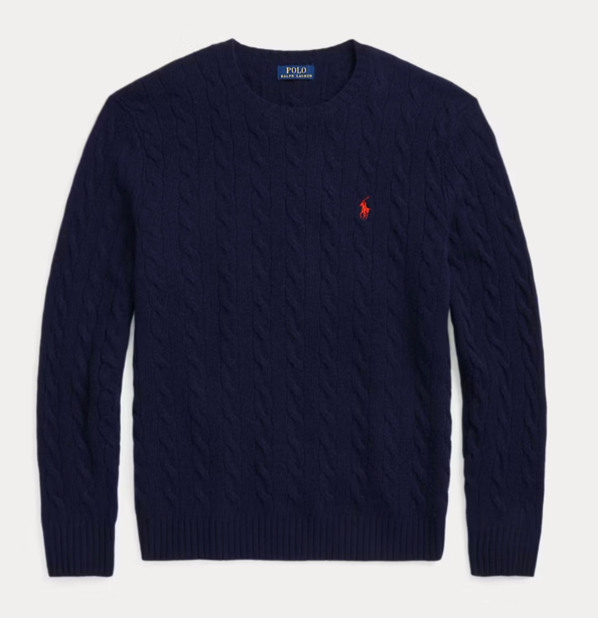 Genser Cable-Knit Wool-Cashmere Navy
