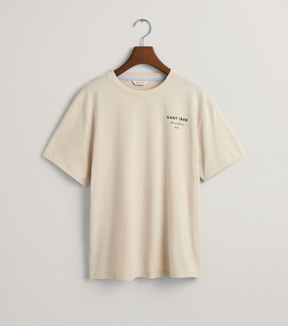 T-Skjorte Graphic Script Relaxed Soft Oat