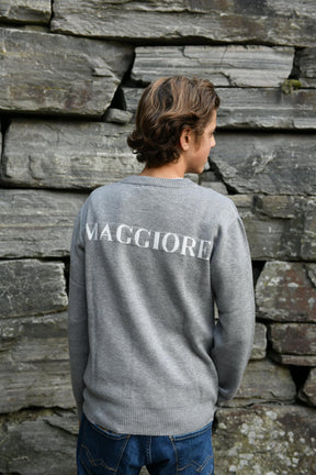 Genser Knit Logo Grey Melange
