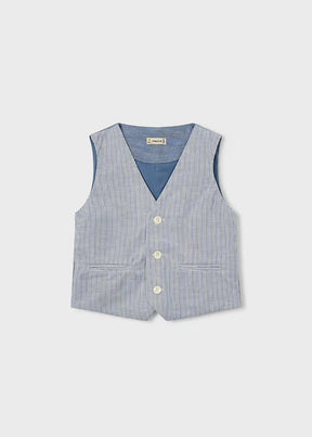 Vest Linen Indigo Stripes