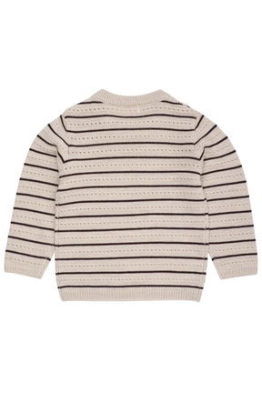 Genser Merino Pattern Pale Cream Mel./Dark Brown Comb