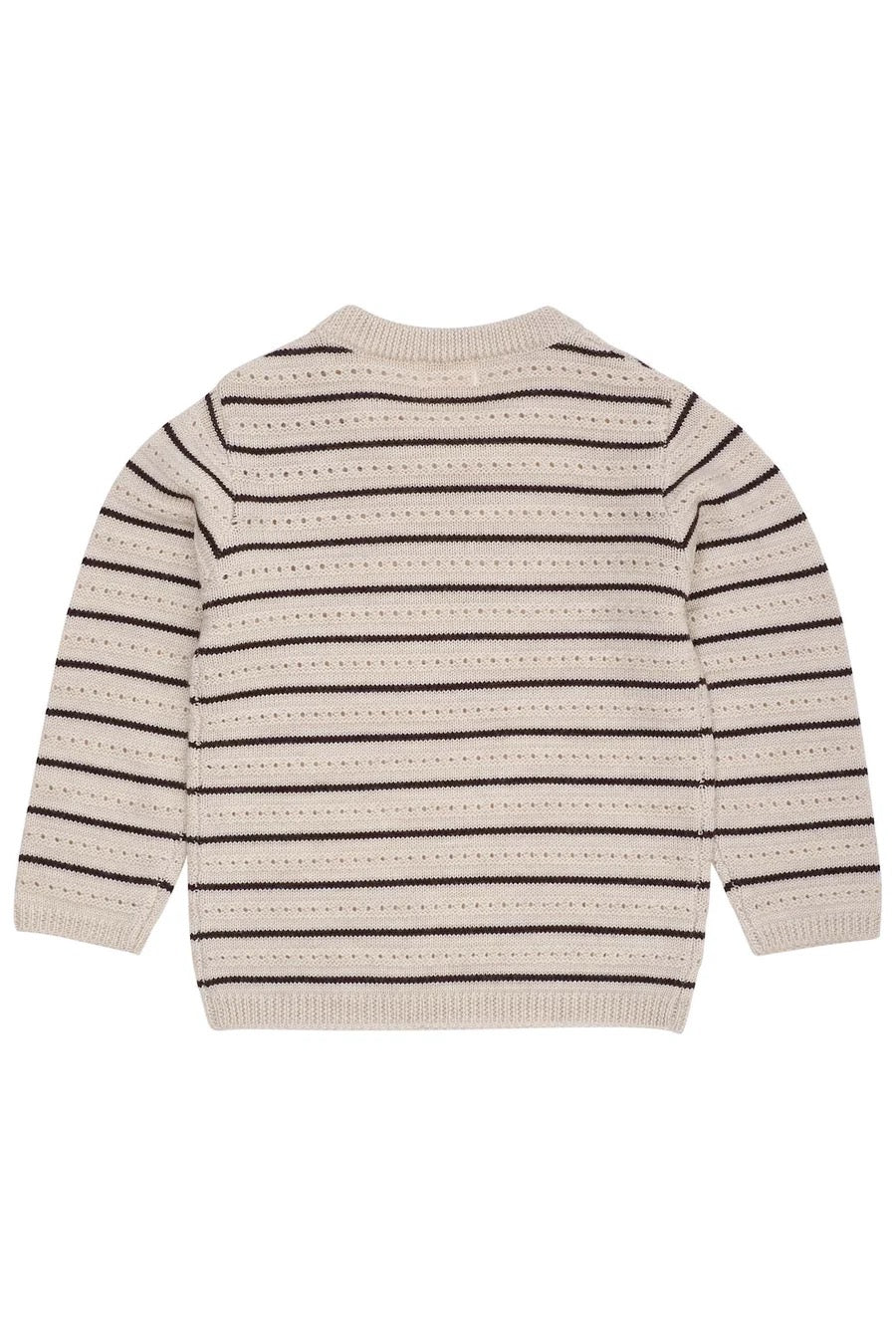 Genser Merino Pattern Pale Cream Mel./Dark Brown Comb