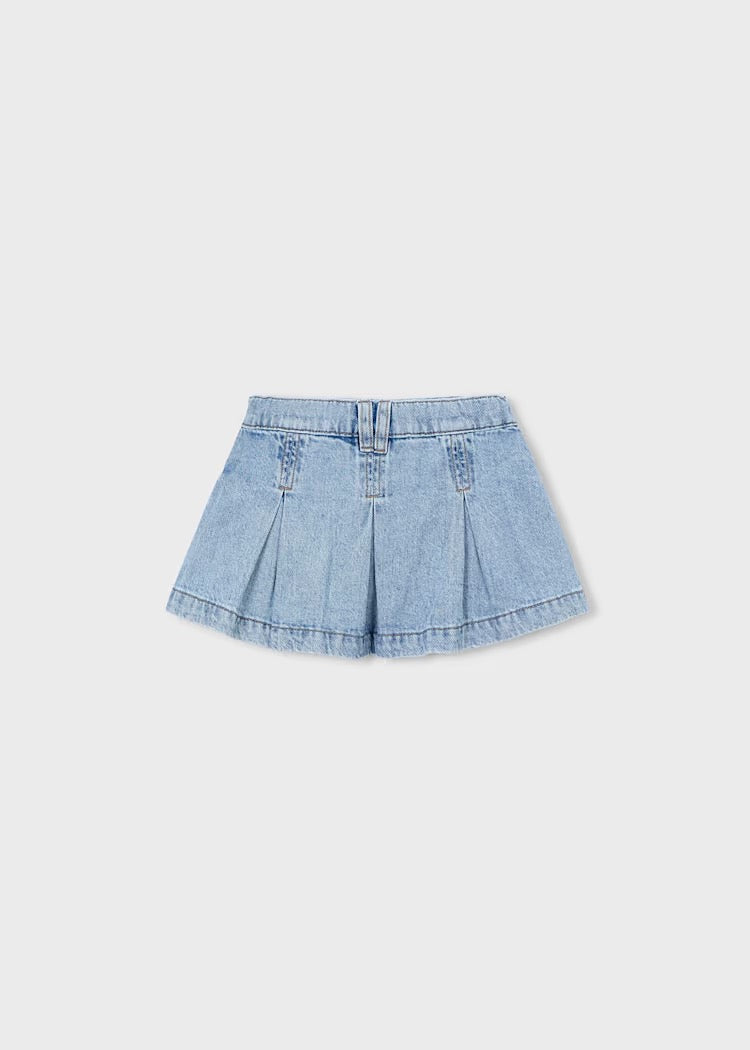 Skjørt Denim Pleated Light Denim