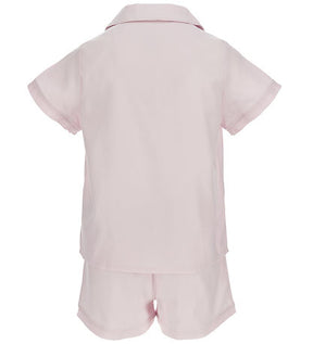 Pysj Kort Erm & Shorts Deco Pink Oxford