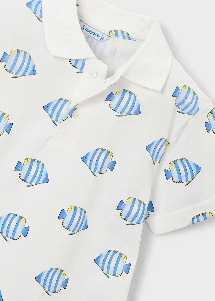 T-skjorte Polo Printed White/Blue