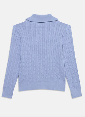 Genser Cable Half Zip Misty Lavender