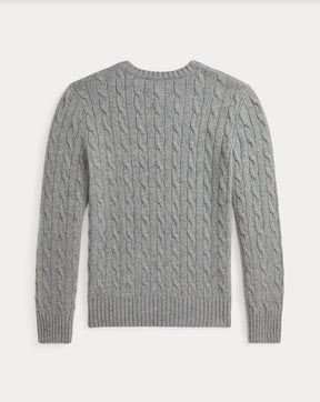 Genser Cable-Knit Wool-Cashmere Fawn Grey