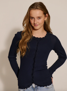 Cardigan Balta Modal Ls Lace Navy