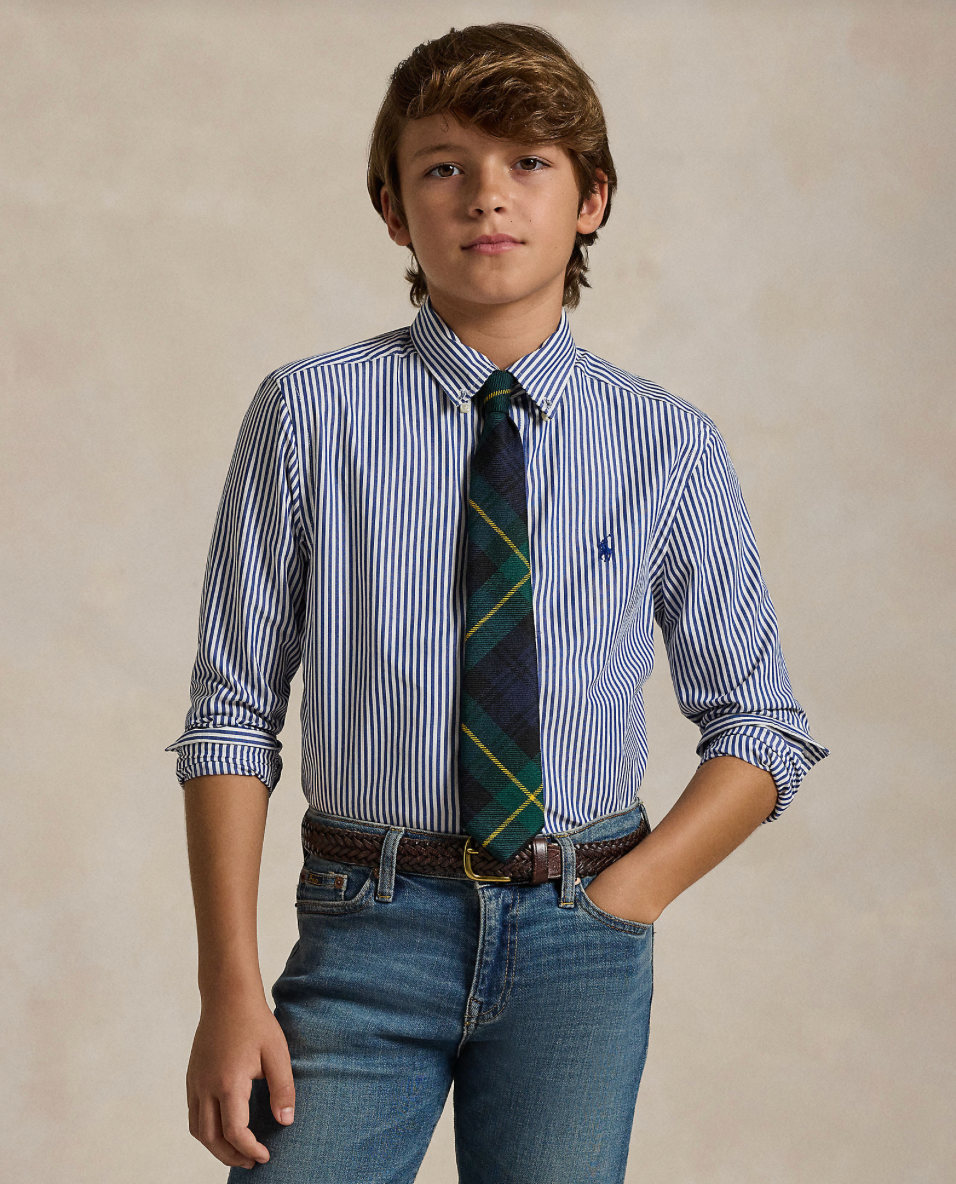 Skjorte Striped Poplin Navy/White