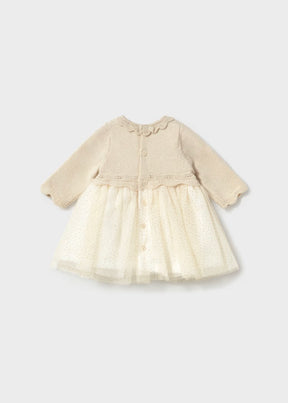 Kjole Tricot/Tulle Champagne