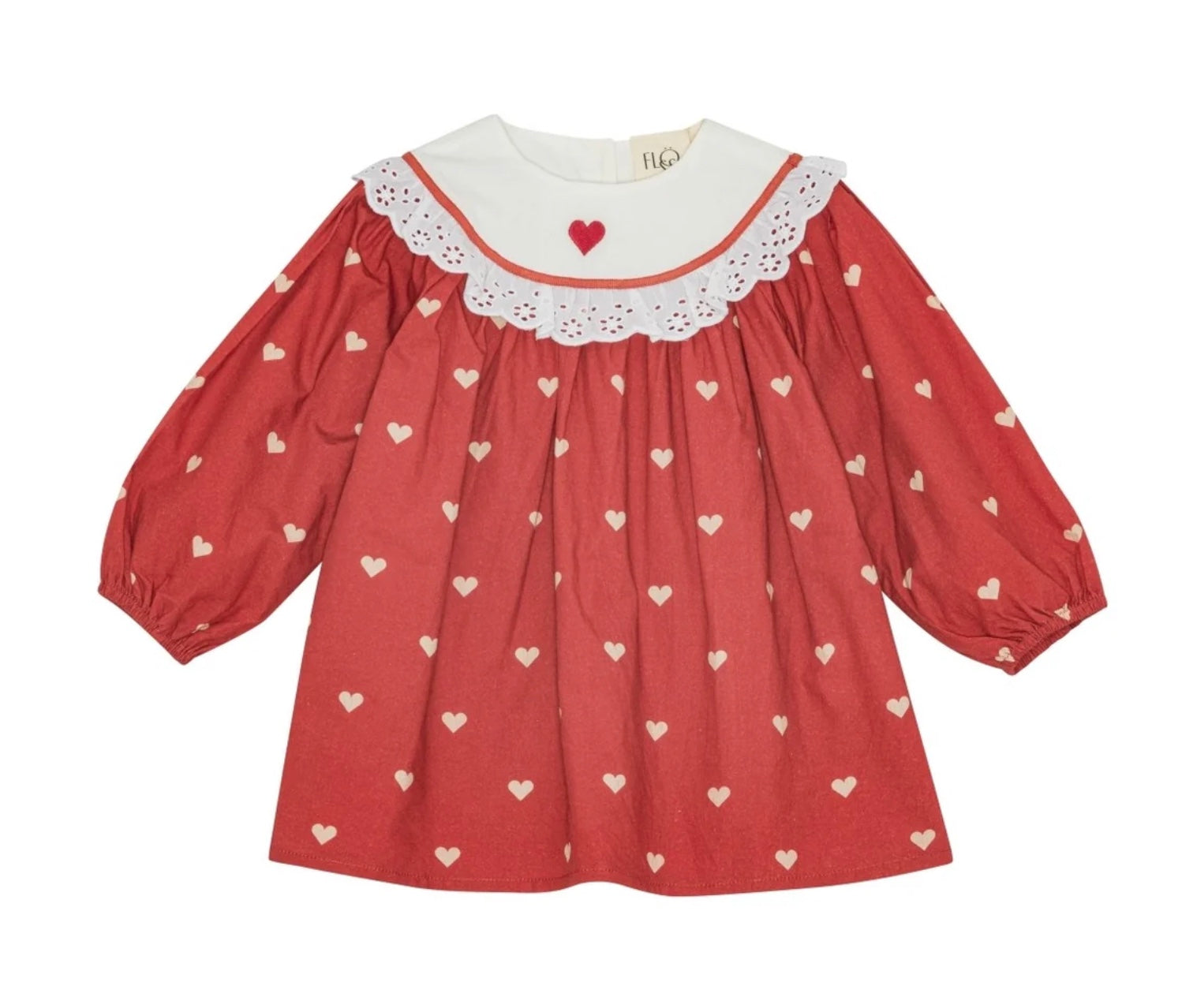 Kjole Ellen Poppy Red/Soft White