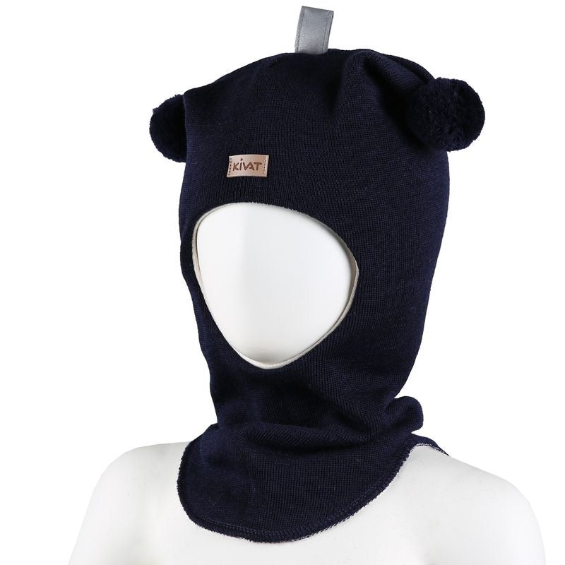 Balaclava Ull Skinnlapp Mørkblå