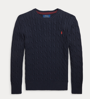 Genser Cable-Knit Cotton Navy