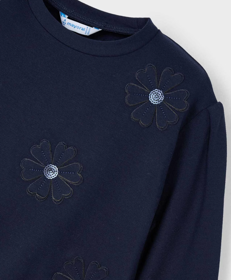 Genser Blomster Jumper Navy Blue