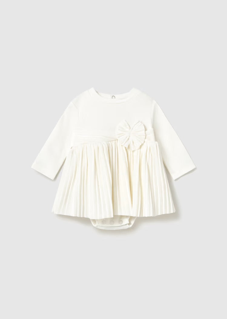 Kjole Pleated/Bow Off White